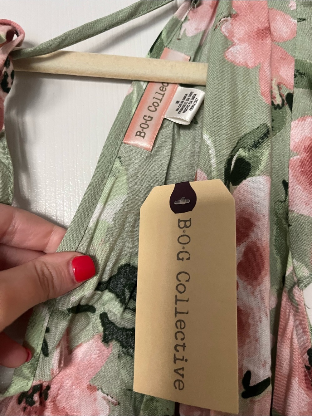 Bog Collective Sage Green Floral Maxi Dress - Picture 3 of 4